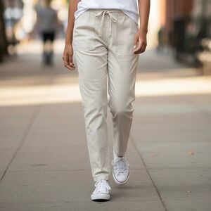 Hollister Beige Straight Leg Linen Blend Pants Size L